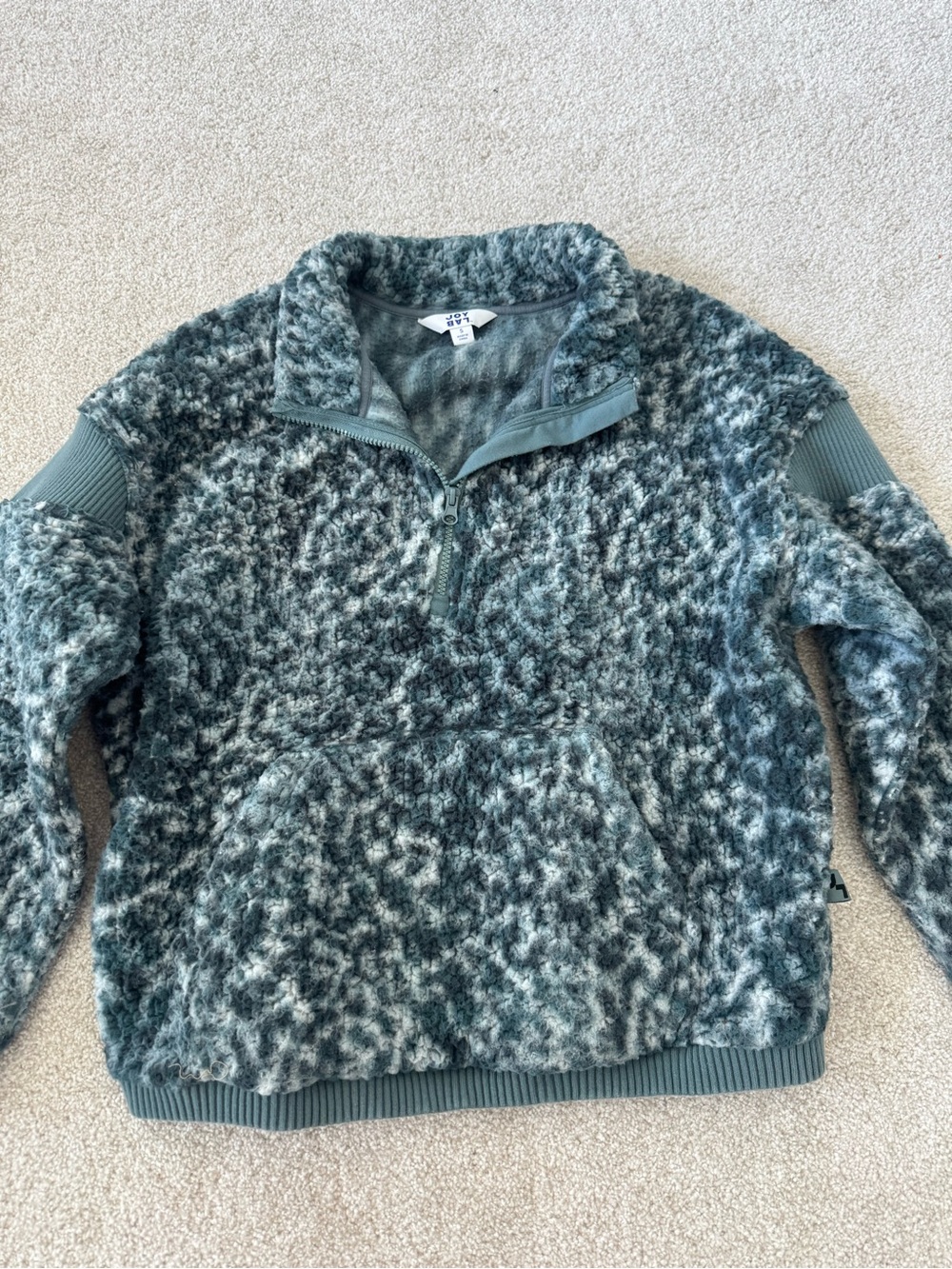 JoyLab Teal & Navy Sherpa Half-Zip Pullover size Small Great condition - Picture 3 of 8